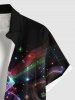 Chemise à boutons et poche pour homme, grande taille, motif sapin de Noël, Père Noël, étoile et cerf - Noir 6XL