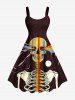 Colorful Skeleton Galaxy Print Plus Size Matching Outfit For Couples -  