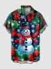 Christmas Fruit Leaf Snowman Snowflake Print Plus Size Matching Outfit For Couples -  