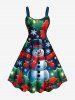 Christmas Fruit Leaf Snowman Snowflake Print Plus Size Matching Outfit For Couples -  