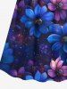Robe camisole hawaïenne à surplis et imprimé étoiles et galaxie, grande taille - Bleu Marine XXS