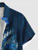 Plus Size Hibiscus Flowers Tropical Leaf Print Buttons Pocket Hawaii Shirt For Men -  