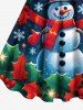 Robe débardeur grande taille à imprimé flocon de neige, bonhomme de neige et feuilles de fruits de Noël - Vert L