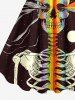 Plus Size Colorful Skeleton Galaxy Print Halloween A Line Dress -  