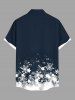Chemise à carreaux léopard grande taille, imprimé sapin de Noël et flocons de neige, avec poches boutonnées pour homme - Bleu Marine 4XL