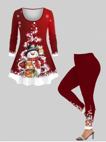 Christmas Stocking Snowman Snowflake Owl Glitter 3D Print Plus Size Matching Set