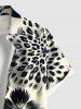 Leopard Hibiscus Flower Leaf Print Plus Size Matching Outfit For Couples -  