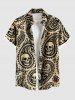 Halloween Paisley Flower Skulls Print Plus Size Matching Outfit For Couples -  
