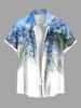 Tenue de plage hawaïenne assortie grande taille à imprimé fleurs et feuilles ombré pour couples - Bleu Ciel 