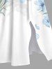 Tenue de plage hawaïenne assortie grande taille à imprimé fleurs et feuilles ombré pour couples - Bleu Ciel 
