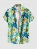 Coconut Tree Hibiscus Flower Sea Surfer Print Plus Size Matching Hawaii Beach Outfit For Couples -  