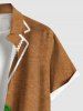 Plus Size Christmas Gingerbread Heart Colorful Buttons Print Buttons Pocket Shirt For Men -  
