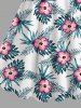 Robe débardeur hawaïenne grande taille à imprimé feuilles tropicales et fleurs d'hibiscus - Blanc 4X