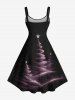 Plus Size Christmas Tree Galaxy Star Glitter 3D Print Tank Dress -  
