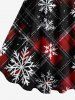 Robe débardeur à imprimé flocon de neige de Noël grande taille - Noir XS