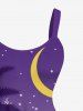 Plus Size Coconut Tree Camel Moon Star Ombre Galaxy Print Hawaii A Line Tank Dress -  