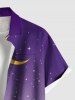 Chemise hawaïenne grande taille à imprimé cocotier, chameau, lune, étoile, galaxie, boutons et poches pour homme - Pourpre  2XL