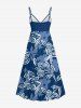 Plus Size Flower Leaf Print Hawaii Ombre Surplice A Line Cami Dress -  