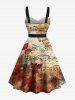 Maple Leaf Music Symbol Ombre Print Plus Size Matching Outfit For Couples -  