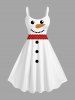 Christmas Snowman Scarf Print Plus Size Matching Outfit For Couples -  