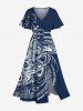Floral Pattern Print Plus Size Matching Hawaii Beach Outfit For Couples -  