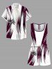 Matching Hawaii Shirt and Romper Plus Size Beach Outfit Coconut Tree Printed for Couples -  