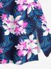Plus Size Hibiscus Flowers Tropical Leaf Print Split Hawaii Skirt -  
