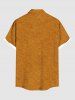 Plus Size Christmas Gingerbread Candy Print Buttons Pocket Shirt For Men -  