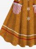 Robe débardeur grande taille à imprimé bonbon et pain d'épices de Noël - Brun 1X