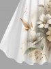 Robe débardeur hawaïenne grande taille à imprimé ombré de fleurs et de feuilles - Blanc 4X