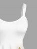 Robe débardeur hawaïenne grande taille à imprimé ombré de fleurs et de feuilles - Blanc 4X