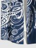 Chemise hawaïenne grande taille à imprimé floral et poches boutonnées pour homme - Bleu Marine L