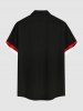 Chemise grande taille à imprimé tête de mort et rose sanglante avec poche boutonnée pour homme - Noir 3XL