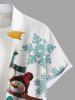 Chemise boutonnée grande taille pour homme, motif flocon de neige et bonhomme de neige, cadeau de Noël - Blanc 4XL