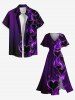 Robe midi trapèze grande taille à imprimé flammes et cœurs, style hawaïen, avec poches fendues. - Concorde 3X