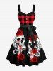 Skull Bloody Rose Flower Print Plus Size Matching Outfit For Couples -  