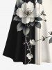 Distressed Flower Leaf Branch Ombre Colorblock Print Plus Size Matching Hawaii Beach Outfit For Couples -  