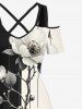 Distressed Flower Leaf Branch Ombre Colorblock Print Plus Size Matching Hawaii Beach Outfit For Couples -  
