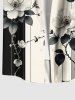 Distressed Flower Leaf Branch Ombre Colorblock Print Plus Size Matching Hawaii Beach Outfit For Couples -  