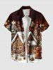 Christmas Tree Snowflake House Gingerbread Print Plus Size Matching Outfit For Couples -  