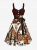 Christmas Tree Snowflake House Gingerbread Print Plus Size Matching Outfit For Couples -  