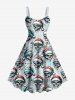 Christmas Hat Light Skulls Candy Snowflake Print Plus Size Matching Outfit For Couples -  
