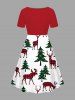 Christmas Tree Elk Plaid Print Plus Size Matching Outfit For Couples -  