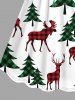 Christmas Tree Elk Plaid Print Plus Size Matching Outfit For Couples -  