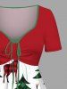 Christmas Tree Elk Plaid Print Plus Size Matching Outfit For Couples -  