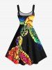Plus Size Colorful Turtle Print Hawaii Sea Creatures A Line Dress -  