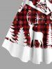 Plus Size Christmas Tree Elk Snowflake Mountain Plaid Print Tank Dress -  