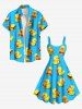 Robe débardeur hawaïenne grande taille à imprimé canards - Bleu Ciel 6X