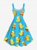 Robe débardeur hawaïenne grande taille à imprimé canards - Bleu Ciel 6X