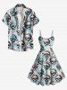 Plus Size Christmas Hat Light Skulls Candy Snowflake Print Tank Dress -  
